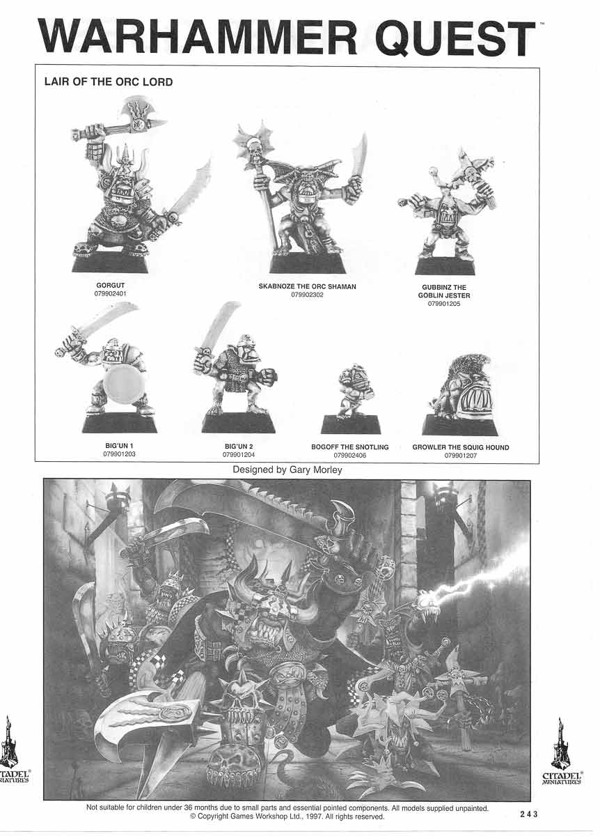 Warhammer Quest Lair of the Orc Lord miniatures